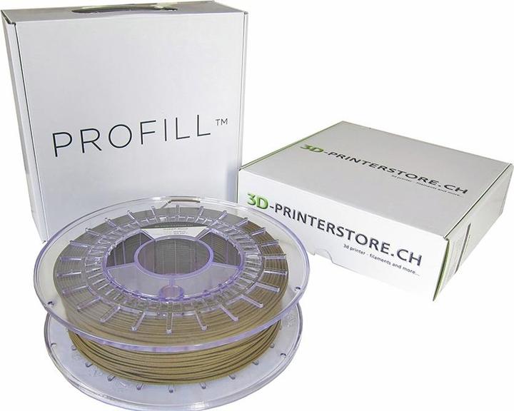 Actual product image 3d-printerstore.ch PROFILL Filament Metal PLA brass 0.75kg 2.85mm (PLA, 2.85 mm, 750 g)