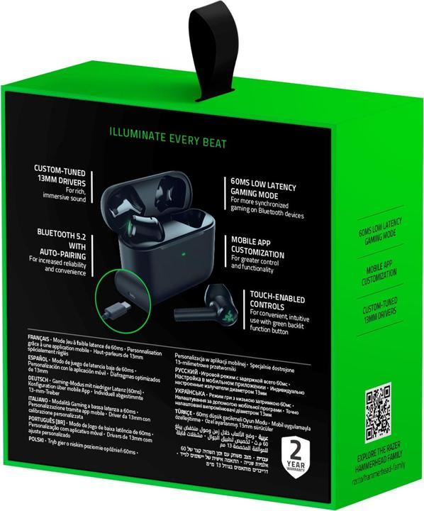 Actual product image Razer Hammerhead X (6 h, Wireless)