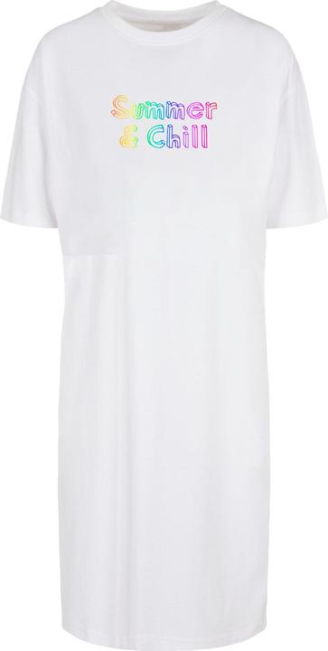 Merchcode Ladies Summer And Chill Rainbow Oversized Slit Tee Dress - 118905