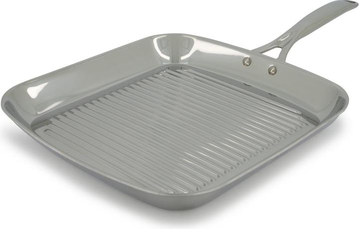 Actual product image Cristel Castel Pro 30 x 30 cm grill pan, silver (30 cm, Grill pan, Aluminium, Stainless steel)