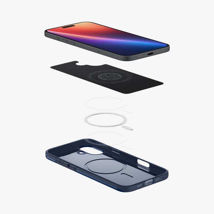 Actual product image Spigen Thin Fit (MagFit) iPhone 16 Plus Case Navy Blue (Apple iPhone 16 Plus)