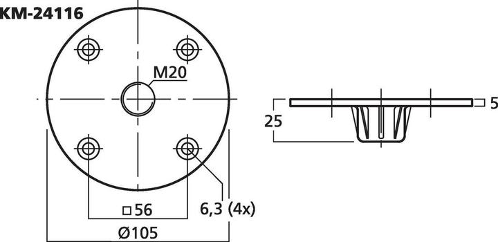 Image du produit K&M 24116 (Platines de montage / d'adaption)