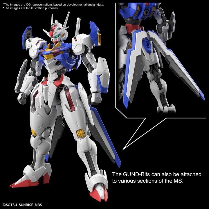 Actual product image Bandai THE WITCH FROM MERCURY - Full Mechanics 1/100 Gundam Aerial -Model Kit