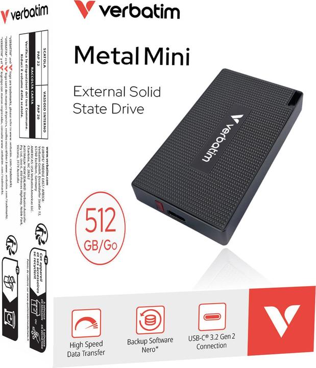 Actual product image Verbatim Metal Mini (512 GB)