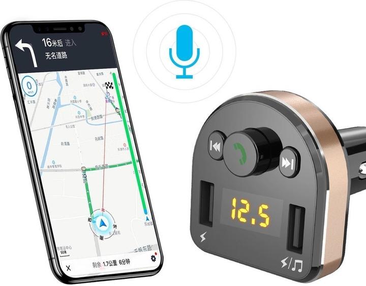Immagine prodotto Dudao Trasmettitore FM Bluetooth Caricabatteria da auto MP3 3.1 A 2x USB Nero (R2Pro Nero)