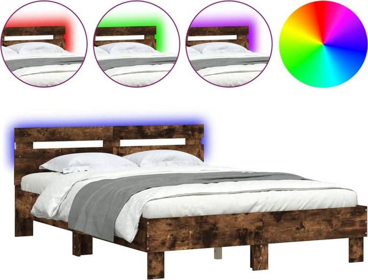 Image du produit VidaXL Cadre de lit avec tête de lit éclairage LED 120 x 190cm (120 x 190 cm)