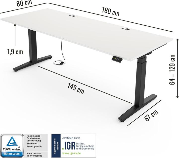 Actual product image Yaasa Desk Expert (180 x 80 cm)