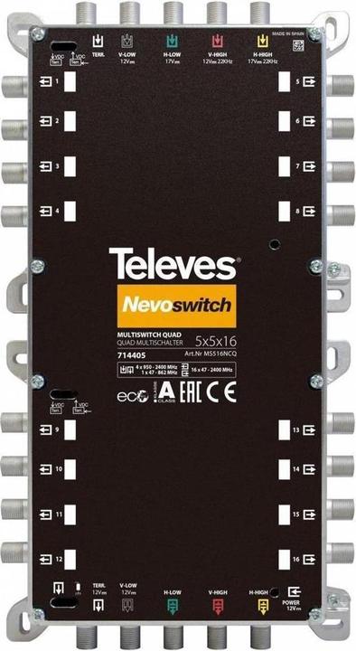 Actual product image Televes Multiswitch 12.70cm (5") 16 cast NEVO w.NT quad casc. MS516NCQ (Multi switch)