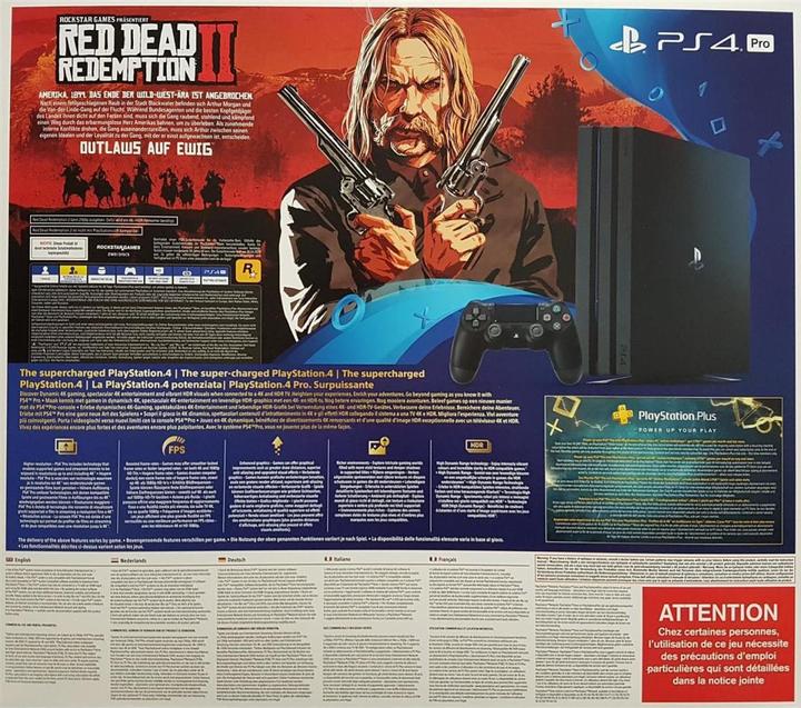 Actual product image Sony Playstation 4 Pro 1TB + Red Dead Redemption 2