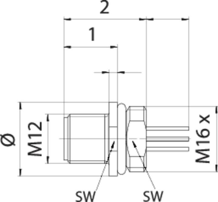 Produktbild Schubiger Binder 76 4331 0011 00008-0200 Miniatur-Rundsteckverbinder Flanschstecker Gesamt
