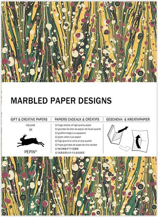 Image du produit Dessins sur papier marbré (Papier cadeau, 1 x)