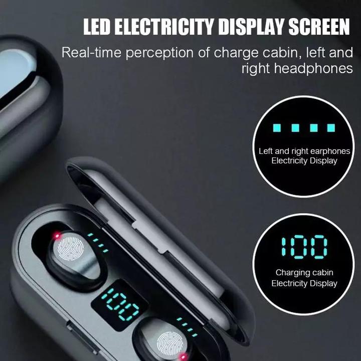 Actual product image PhoneLook Wireless Bluetooth headphones TWS F9 incl. microphone, touch control and charging case with LED (Wireless)