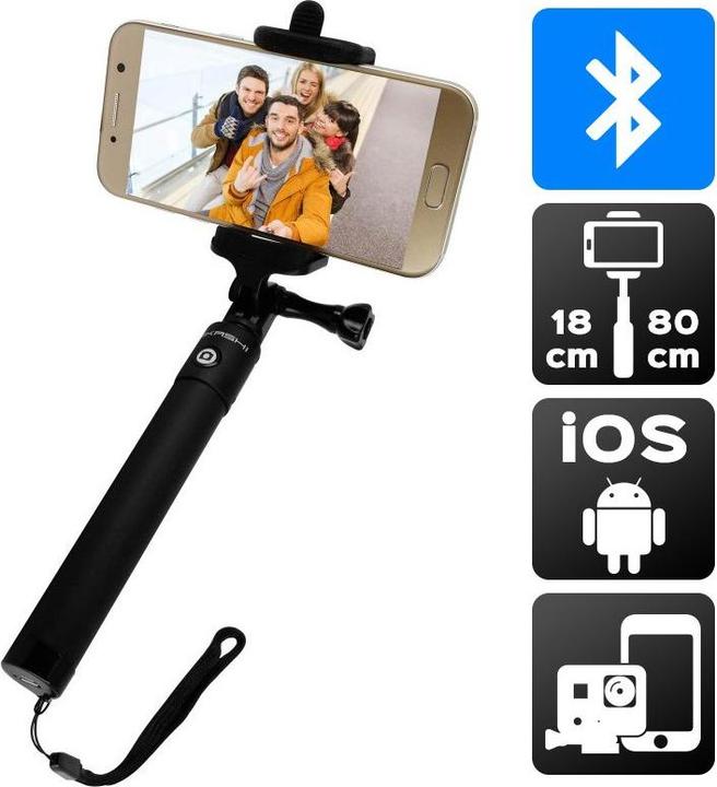 Produktbild Akashi Ausziehbare Selfie-Stange 18 bis 80cm + Auslöser