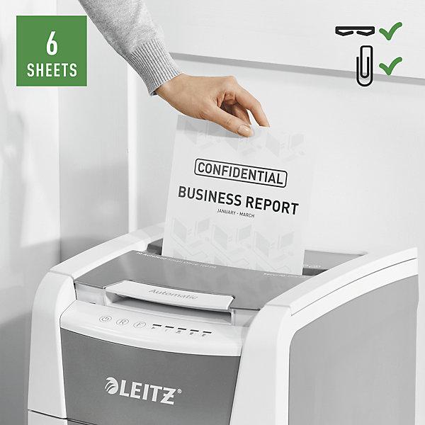 Produktbild Leitz Aktenvernichter IQ Autofeed Small Office 100 Mikroschnitt 2 x 15 mm 34 l Blattanzahl (max.): Sich (Microschnitt)
