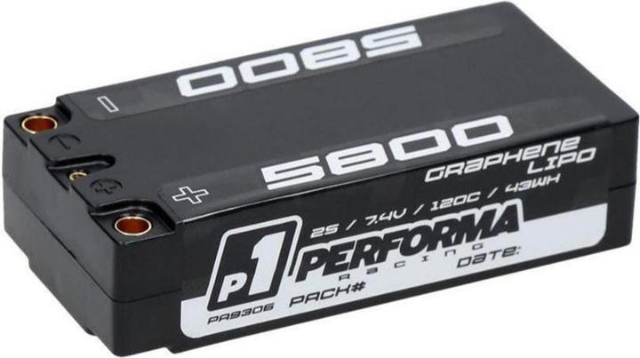 Actual product image Performa Racing Graphene Lipo Shorty 5800 7.4V 120C (7.40 V, 5800 mAh)