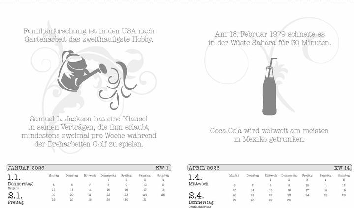Produktbild Unnützes Wissen Kalender 2026. Der beliebte, aber überflüssige Abreisskalender (Deutsch)