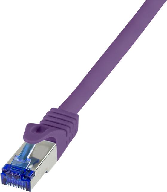 Produktbild LogiLink Patchkabel Ultraflex, Kat.6A, S/FTP, 0,5 m, violett (S/FTP, CAT6a, 0.50 m)