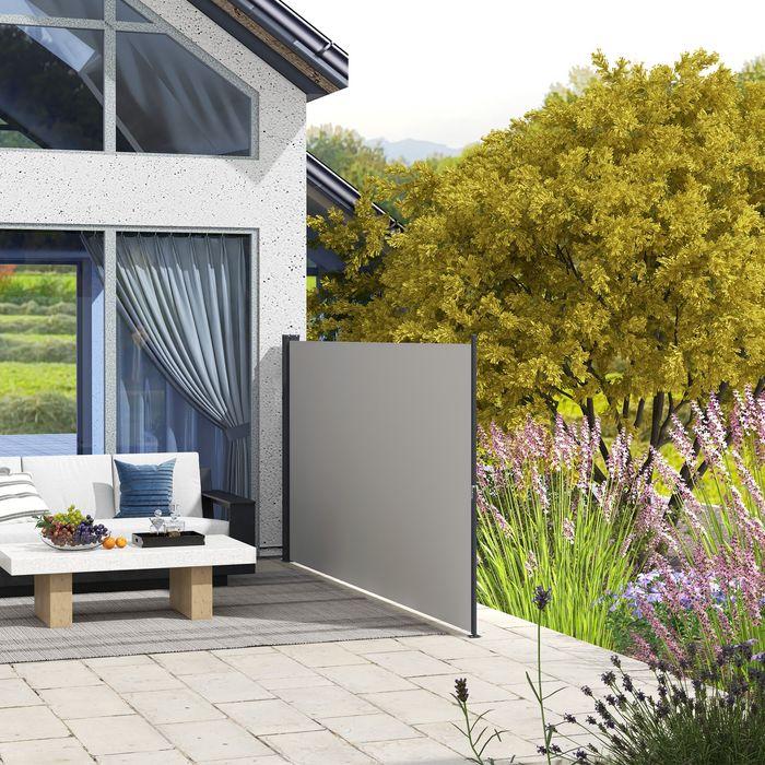 Immagine prodotto Swisshandel24 Tenda da sole laterale estensibile, tenda da sole per giardino 300x140cm, schermo per la privacy (3 m)