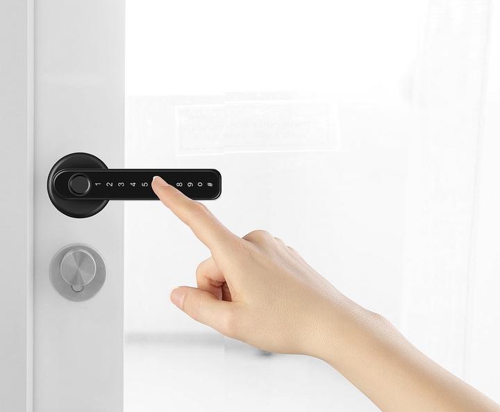 Actual product image VisorTech Sicherheits-Türbeschlag (Fingerprint, Smartphone, Electronic numerical code)