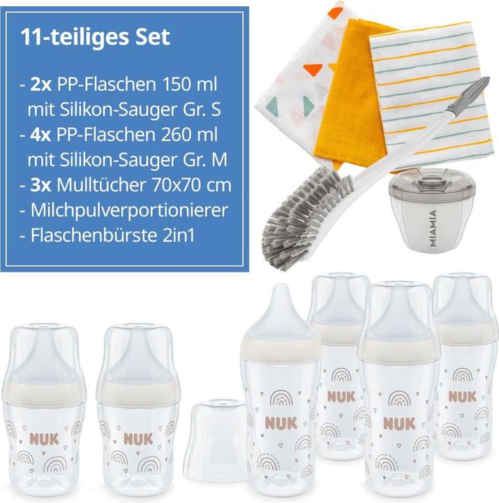 Produktbild NUK Babyflaschen Premium PP-Flaschen-Set Perfect Match 11-tlg. (300 ml)