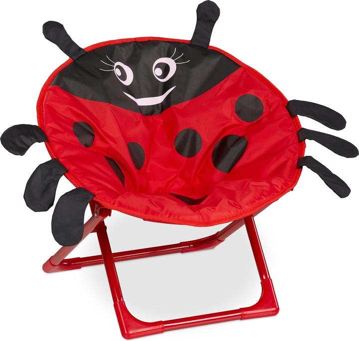 Actual product image Relaxdays Foldable Kids Moon Chair, Camping Seat (Child armchair)