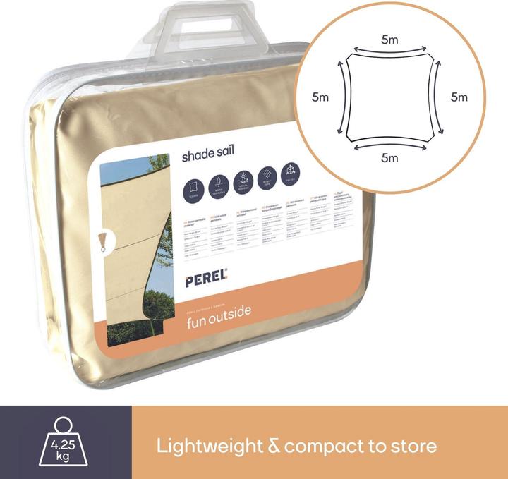 Image du produit Perel Voile solaire perméable à l'eau (500 x 500 cm)
