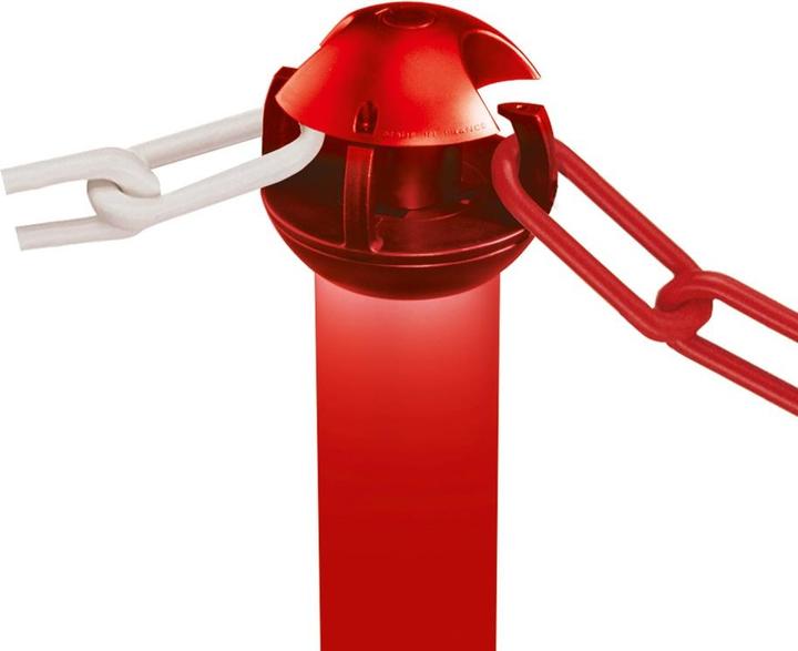 Produktbild Moravia MORION Ketten-Warnständer Ø 60 mm rot, Oberteil Alu rot lackiert, Höhe 975 mm