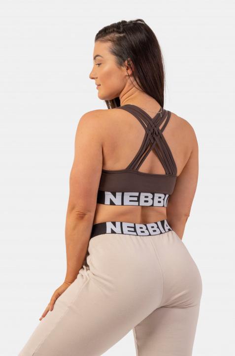Actual product image Nebbia Medium Impact Cross Back Sports Bra 410 brown (XS)