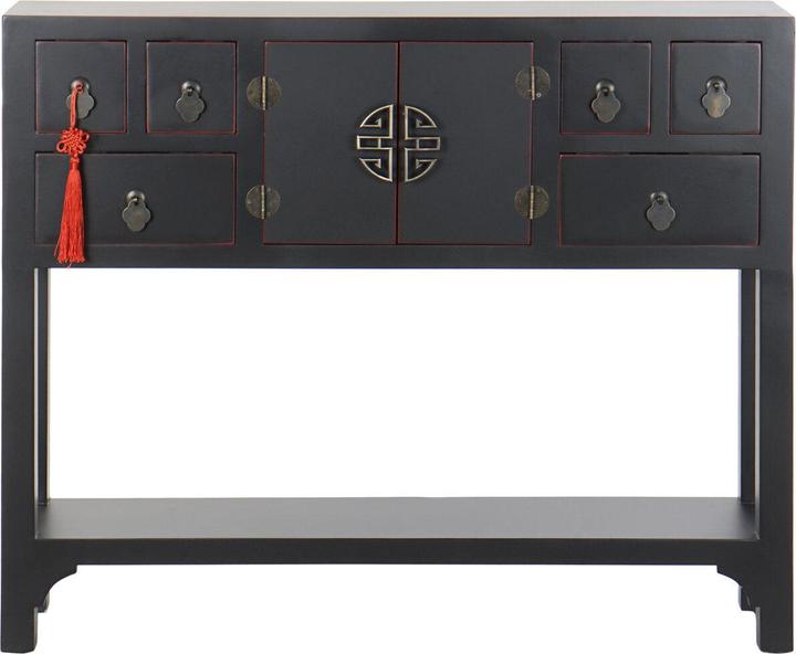 Actual product image DKD Home Decor Console Fir Black 95 x 24 x 79 cm MDF Wood