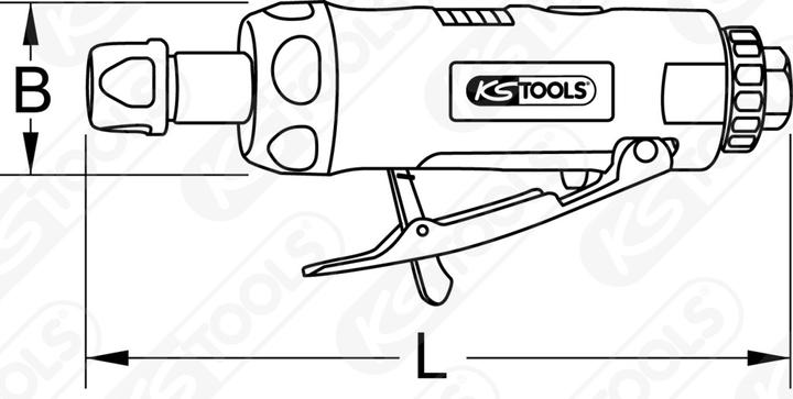 Produktbild KS Tools SlimPOWER Mini-Druckluft-Stabschleifer gerade (220 W)