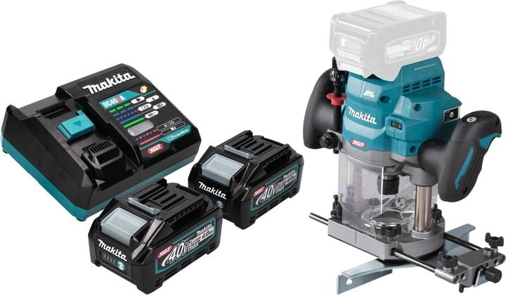 Produktbild Makita RP 001 GM201 Akku Oberfräse 40 V max. 12 mm Brushless + 2x Akku 4,0 Ah + Ladegerät