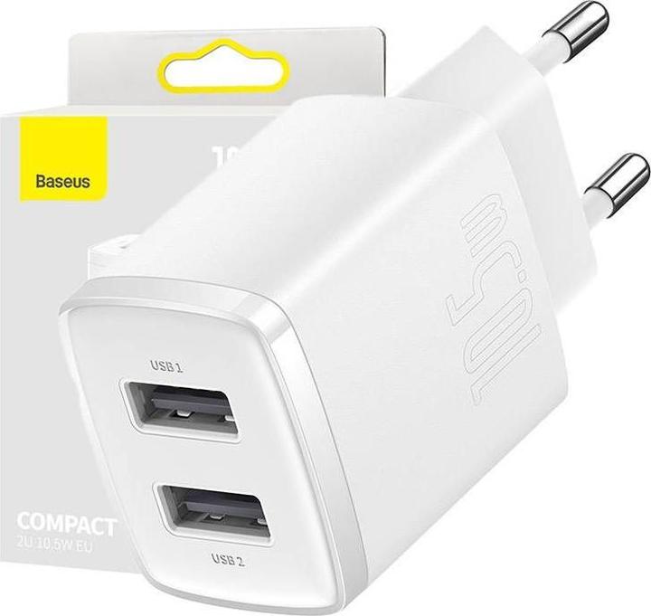 Produktbild Baseus Compact Charger 2U 10.5W EU White (10.50 W)
