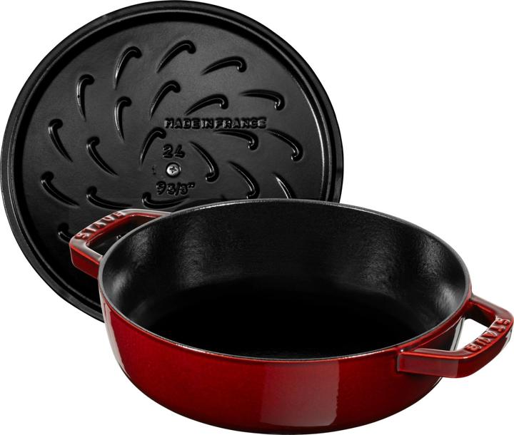 Produktbild Staub 40511-512-0 Bräter mit Chistera, Induktionsgeeignet, Gusseisen, Grenadine (24 cm, Bräter + Schmortopf, Gusseisen)