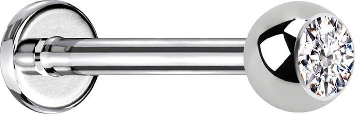 Produktbild Star Piercing Micro Labret silber mit Kugel Kristall silber (ohne Messing, Chirurgenstahl 316L)