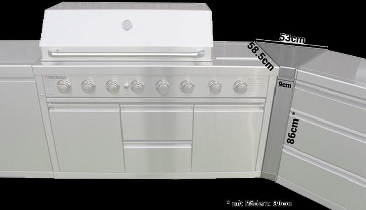 Actual product image BBQ Master Outdoor kitchen corner element 45°