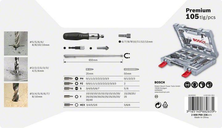 Image du produit Bosch Professional Zubehör Ensemble de 105 forets et visseuses Premium X-Line (3 mm, 4 mm, 5 mm, 6 mm, 7 mm, 8 mm, 9 mm, 10 mm)