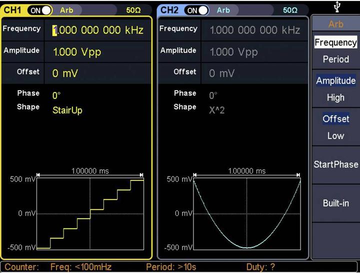 Produktbild Voltcraft 250 MHz Zweikanal-Arbiträr-Signalgenerator mit Touchscreen-Bedienung