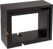 Image du produit Ootb Étagère murale en bois noir, lot de 2 (17 x 13 x 9 cm)