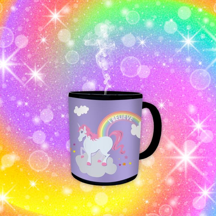 Actual product image Thumbs Up Mad Monkey mug "Unicorn" colour change 300ml black (300 ml, 1 x)
