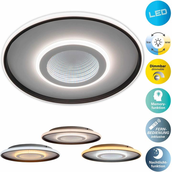 Image du produit Näve Plafonnier LED 1408277, 40W, 1800lm, effet 3D, blanc/noir (1800 lm)
