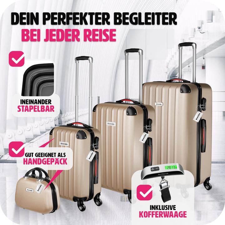 Actual product image tectake Cleo 4-piece with luggage scale (95 l, L (90 - 115l))