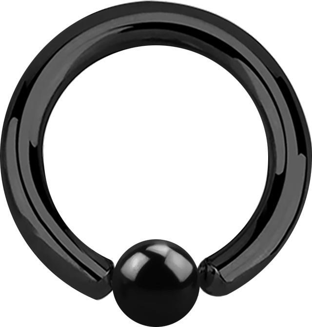 Actual product image Star Piercing Ball Closure Ring black with titanium layer (Surgical steel 316L, without brass)