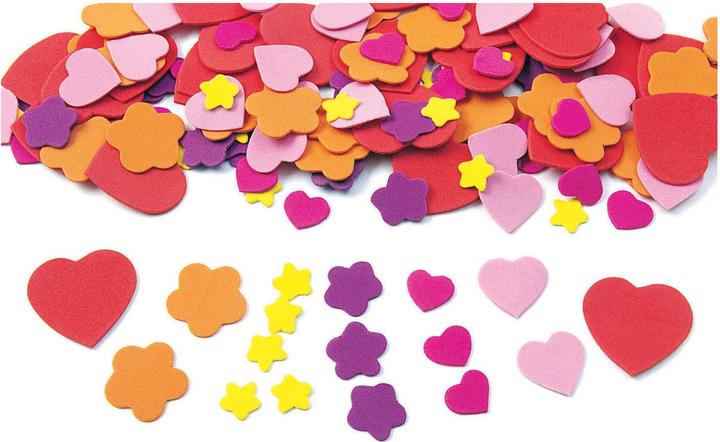 Image du produit Colorations Coloriages - coeur, formes de fleurs en mousse, 500 pcs.