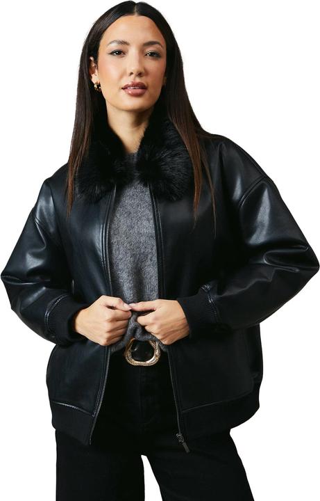 Principles Bomberjacke Kragen aus Kunstpelz