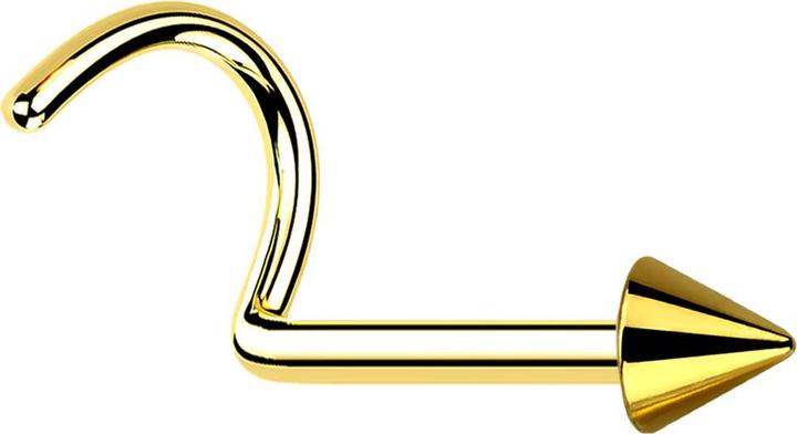 Produktbild Star Piercing Nasenstecker gebogen vergoldet mit Cone (ohne Messing, Titan G23)