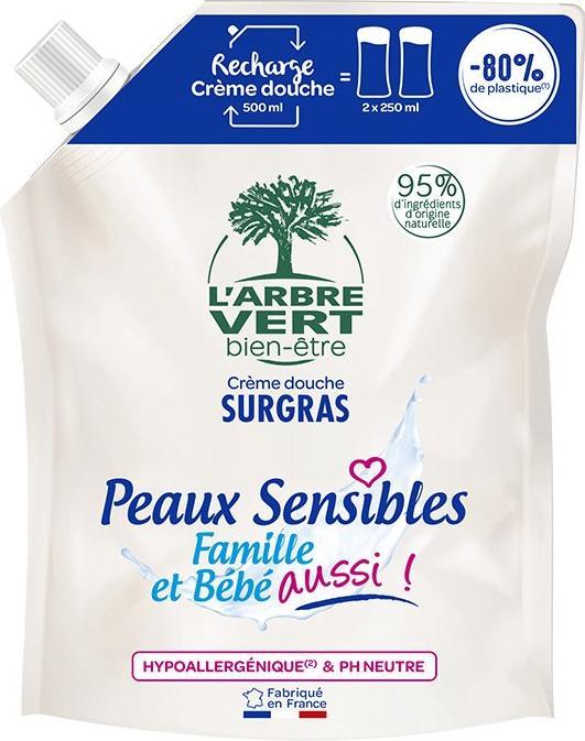Immagine prodotto L'arbre vert Doccia ricarica pelle sensibile french liq (500 ml)