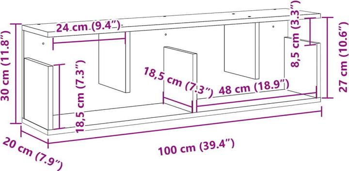 Actual product image VidaXL Wall cabinet (100 x 20 x 30 cm)