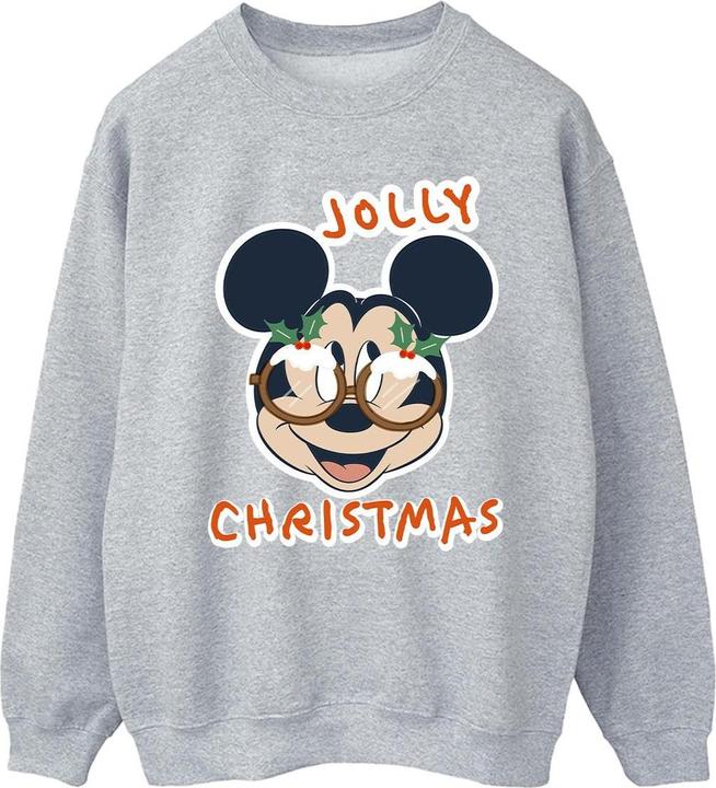 Actual product image Disney Mens Mickey Mouse Jolly Christmas Glasses Sweatshirt (XXL)