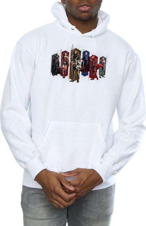Image du produit - Sweat à capuche JUSTICE LEAGUE MOVIE TEAM HEXAGONS - Homme (M)
