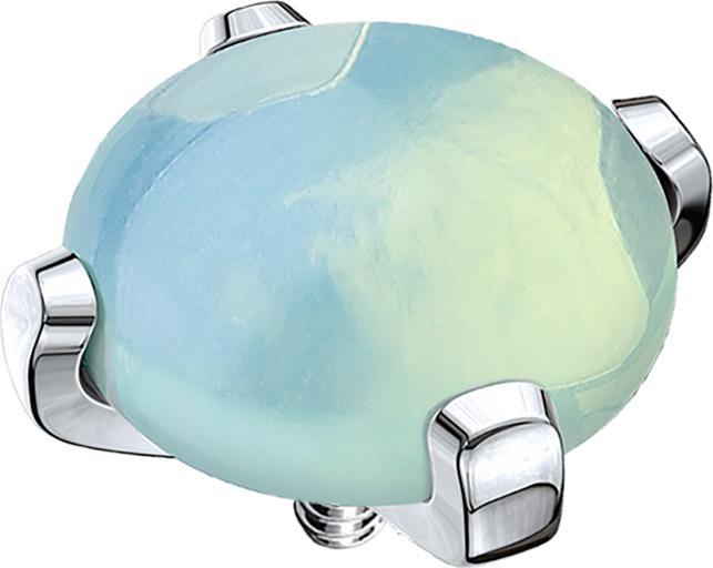 Image du produit Star Piercing Dôme d'ancrage dermique avec pierre de jade (sans laiton, Acier chirurgical 316L, Minéral)